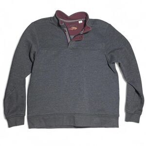 Orvis Men's Grey Size L quarter-zip pullover Sweatshirt